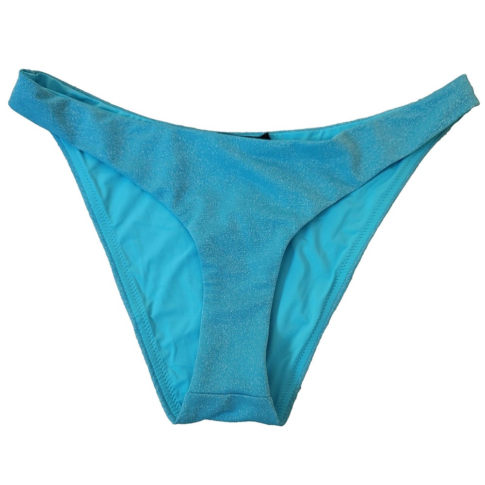 Aqua Swim Bikini Bottom Womens Medium Hipster Stretch Shimmer NWT Swimwear blue